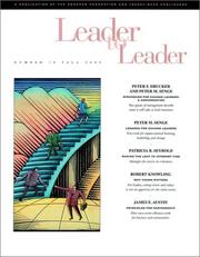 Cover of: Leader to Leader (LTL), Fall 2000 (J-B Leader to Leader Institute/PF Drucker Foundation)