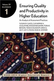 Cover of: Ensuring quality and productivity in higher education: an analysis of assessment practices