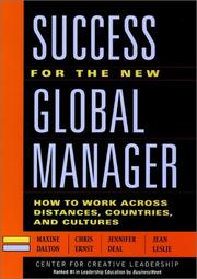 Cover of: Success for the New Global Manager | Maxine Dalton
