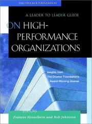 Cover of: On High Performance Organizations by Frances Hesselbein, Rob Johnston, The Drucker Foundation