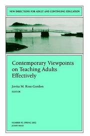 Cover of: Contemporary Viewpoints on Teaching Adults Effectively: New Directions for Adult and Continuing Education (J-B ACE Single Issue                        ...                Adult & Continuing Education)