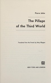 Cover of: The pillage of the third world.