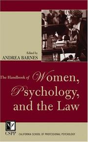 Cover of: The Handbook of Women, Psychology, and the Law