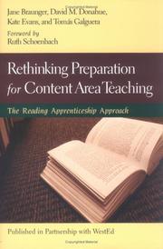 Cover of: Rethinking Preparation for Content Area Teaching by Jane Braunger, David M. Donahue, Kate Evans, Tomás Galguera