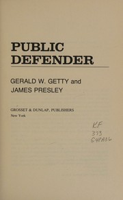 Cover of: Public defender