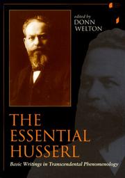 Cover of: The essential Husserl: basic writings in transcendental phenomenology