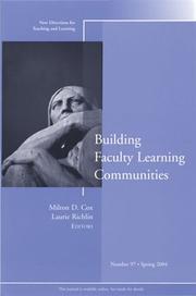 Building faculty learning communities by Milton D. Cox, Laurie Richlin