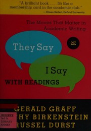 Cover of: "They say/I say" by Gerald Graff