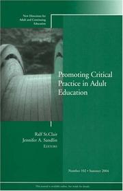Cover of: Promoting Critical Practice in Adult Education (New Directions for Adult and Continuing Education, No. 102) by 