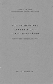 Cover of: Voyageurs belges aux États-Unis du XVIIe siècle à 1900: notices bio-bibliographiques.