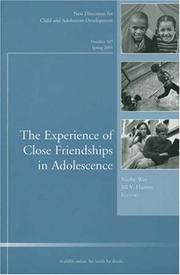 Experience of Close Friendship in Adolescence cover