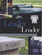 Cover of: Leader to Leader (LTL), Leadership Breakthroughs from West Point, A Special Supplement,2005 (J-B Single Issue Leader to Leader)