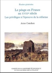 Cover of: Le péage en France au XVIIIe siècle by Anne Conchon, Anne Conchon