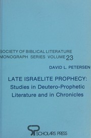 Cover of: Late Israelite Prophecy by Petersen, David L., Petersen, David L.