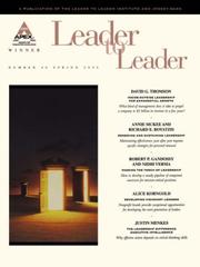 Cover of: Leader to Leader (LTL), Spring 2006 (J-B Single Issue Leader to Leader)