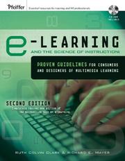 Cover of: e-Learning and the Science of Instruction by Ruth Clark, Richard E. Mayer