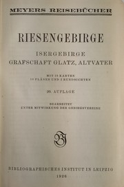 Cover of: Riesengebirge: Isergebirge, Grafschaft Glatz, Altvater