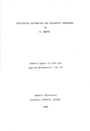 Cover of: Statistical estimation for stochastic processes by K. Nanthi, K. Nanthi