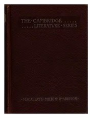 Cover of: Essays on Milton and Addison by Thomas Babington Macaulay, Thomas Babington Macaulay