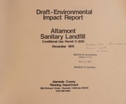 Cover of: Environmental impact report: Altamont Sanitary landfil