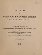 Cover of: Gemälde neuzeitiger Meister aus dem Besitze eines rheinischen Kunstfreundes