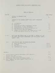 Cover of: Solid waste management plan for Alemeda County, December 8, 1975 revision