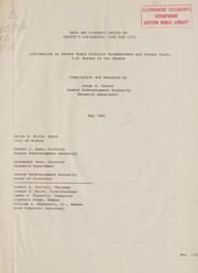 Race and hispanic origin of Boston's population, 1980 and 1970 by Boston Redevelopment Authority