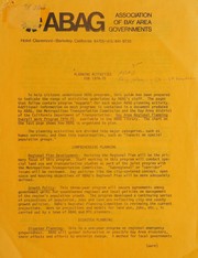 Cover of: Planning activities for 1974-75