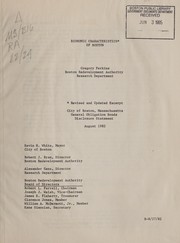 Cover of: Economic characteristics of Boston