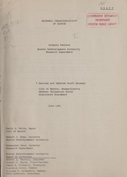 Cover of: Economic characteristics of Boston by Boston Redevelopment Authority, Boston Redevelopment Authority