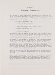 Cover of: Environmental management plan for the San Francisco Bay region: draft water supply management plan