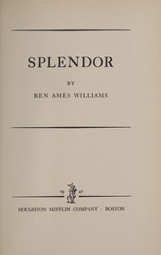 Cover of: Splendor