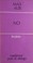 Cover of: No