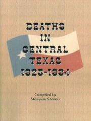 Cover of: Deaths in central Texas, 1925-1934 by Monyene Stearns