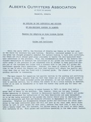 Cover of: An outline on the outfitting and guiding of non-resident hunters in Alberta: reasons for adopting an area license system for guides and outfitters