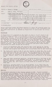 Cover of: Potential budget reductions: memorandum