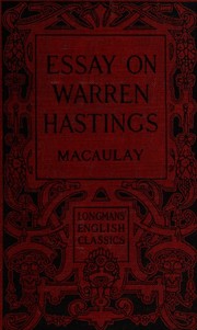 Cover of: Macaulay's essay on Warren Hastings
