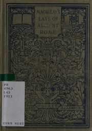 Cover of Lays of ancient Rome and other poems by Thomas Babington Macaulay