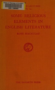 Cover of: Some religious elements in English literature