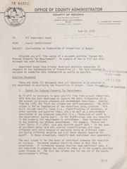 Instructions on preparation of Proposition 13 budget by Sonoma County (Calif.). Office of County Administrator