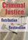 Cover of: Criminal Justice