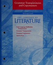 Cover of: Grammar Transparencies and Copymasters: The Language of Literature: Grade Ten