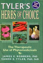Cover of: Tyler's Herbs of choice: the therapeutic use of phytomedicinals