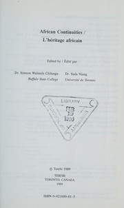 Cover of: African continuities