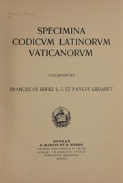 Cover of: Specimina codicvm Latinorvm Vaticanorvm.