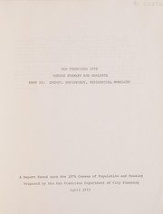Cover of: San Francisco 1970 census summary and analysis: Part II, income, employment, residential mobility