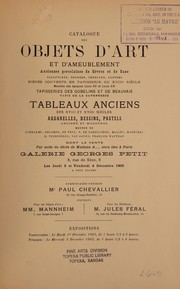 Cover of: Catalogue des objets d'art et d'ameublement by Galerie Georges Petit, Galerie Georges Petit