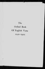 Cover of: The Oxford book of English verse, 1250-1900