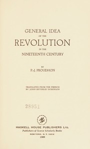 Cover of: General idea of the revolution in the nineteenth century.