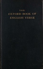 Cover of: The Oxford book of English verse by Arthur Quiller-Couch, Arthur Quiller-Couch